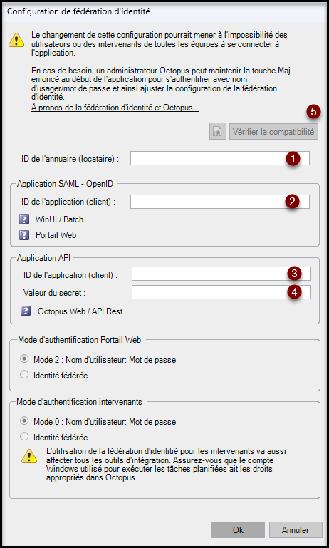 Configuration de fédération d'identité